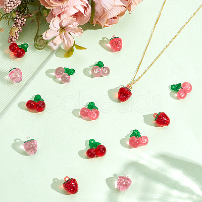48Pcs 6 Colors Transparent Resin Pendants RESI-AR0001-55-1