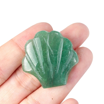 Natural Green Aventurine Carved Healing Shell Shape Figurines PW-WG72799-03-1