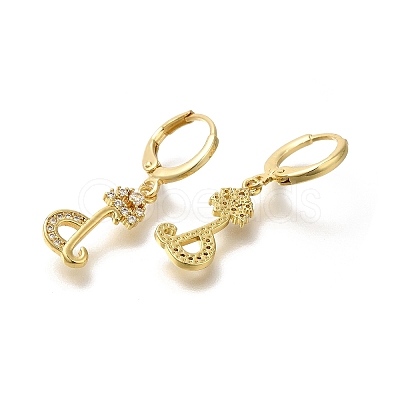 Brass Clear Cubic Zirconia Hoop Earrings EJEW-M045-01D-1