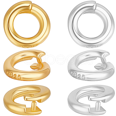 12Pcs 2 Styles 925 Sterling Silver Locking Jump Ring STER-BBC0008-13-1