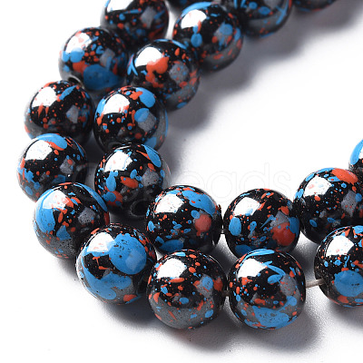 Spray Painted Non-magnetic Synthetic Hematite Beads Strands LS-G-N337-06E-1