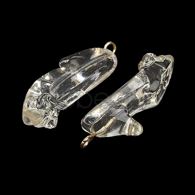 Transparent Resin Rhinestone Pendants RESI-Q021-01C-1