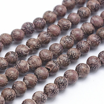 Natural Sandalwood Beads Strands WOOD-P011-01-4mm-1