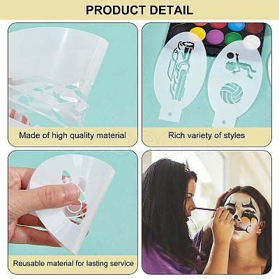 Plastic Face Paint Stencils DIY-WH0304-582A-1