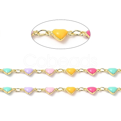 Enamel Heart Link Chains CHC-C003-14G-1