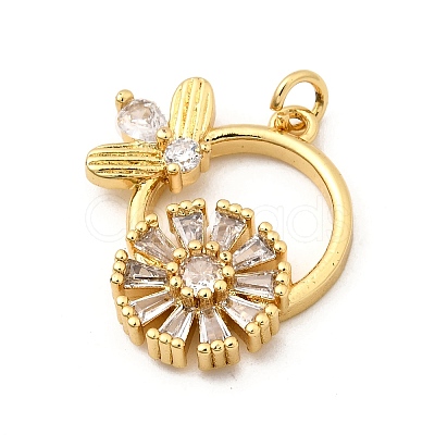 Brass Micro Pave Cubic Zirconia Pendants KK-I360-040G-1