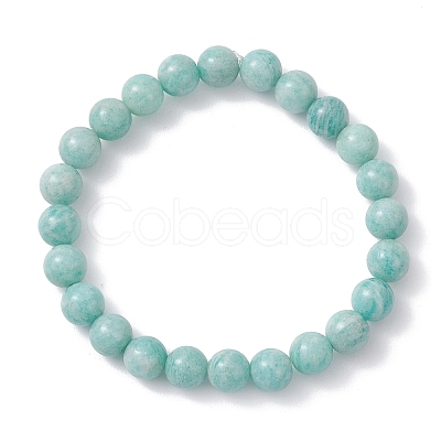 Grand A Natural Amazonite Beads Stretch Bracelets for Women BJEW-JB12929-1