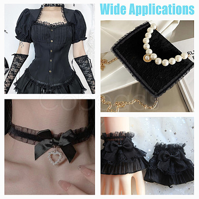 10M Double Layer Polyester Flower Elastic Lace Trim OCOR-DC0001-21B-1