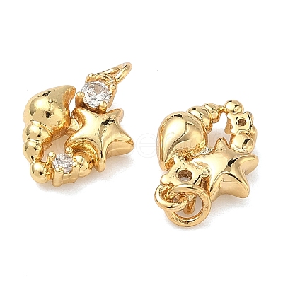 Brass Micro Pave Cubic Zirconia Pendants KK-A291-29G-1