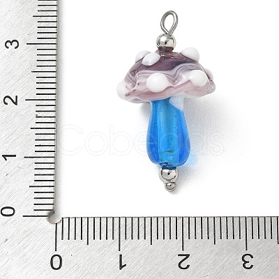 304 Stainless Steel with Handmade Bumpy Lampwork Pendants LA-CBA4231-01A-P-1
