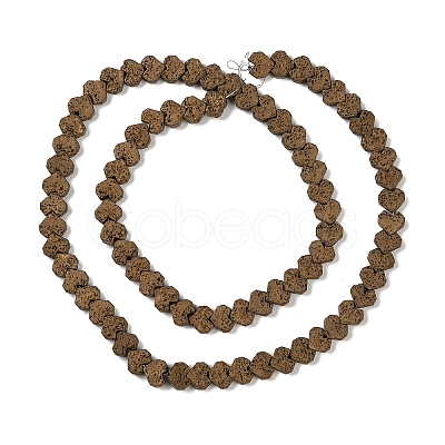 Electroplated Natural Lava Rock Beads Strands G-Q1009-G01-02H-1