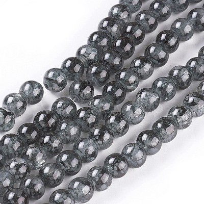 Spray Painted Glass Beads Strands GLAA-A038-B-63-1