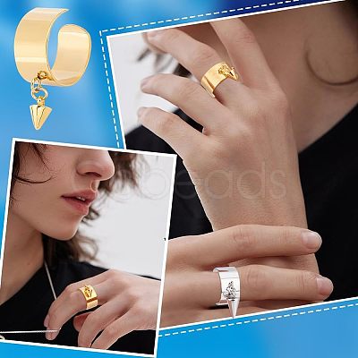 Unicraftale DIY Cone Charm Cuff Ring Making Kit STAS-UN0039-59-1