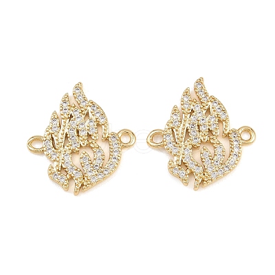 Brass Pave Clear Cubic Zirconia Connector Charms KK-L275-36G-1