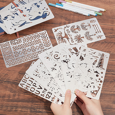 9 Style Steel Cutting Dies Stencils DIY-BC0002-76A-1