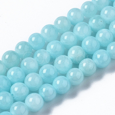 Natural Dyed Yellow Jade Gemstone Bead Strands G-R271-4mm-Y04-1