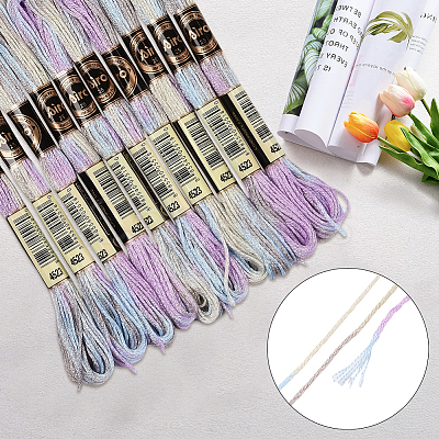 10 Skeins 6-Ply Polyester Embroidery Floss OCOR-CY0002-99A-1