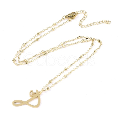 304 Stainless Steel Pendant Necklaces NJEW-H029-02G-P-1
