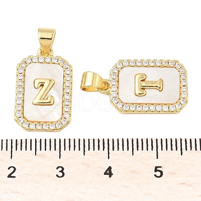 Brass Micro Pave Cubic Zirconia Pendants KK-C105-06G-1