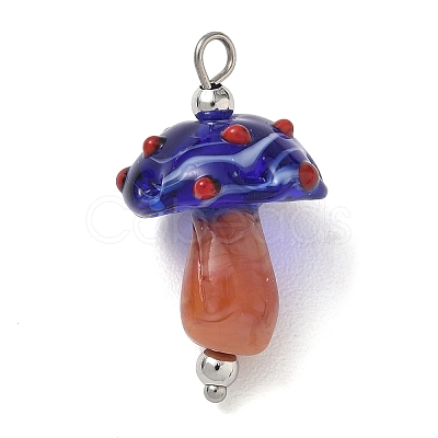 304 Stainless Steel with Handmade Bumpy Lampwork Pendants LA-CBA4231-01E-P-1