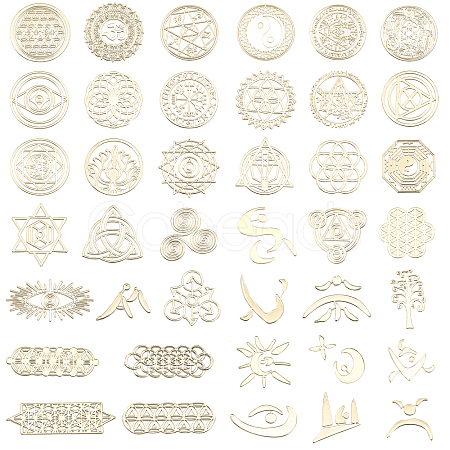 SUNNYCLUE Chakra Theme Self Adhesive Brass Stickers DIY-SC0010-59-1