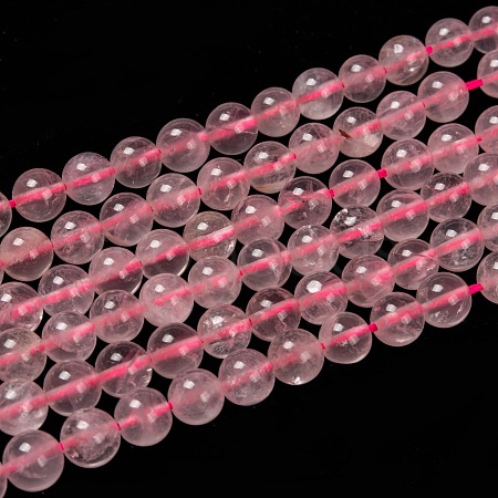 Natural Rose Quartz Beads Strands G-C076-8mm-3-1