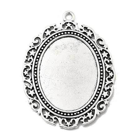 Tibetan Style Alloy Big Pendant Cabochon Settings LS-TIBEP-553-AS-FF-1
