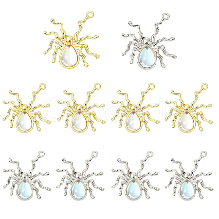 10Pcs 2 Colors Halloween Rack Plating Alloy Pendants FIND-YW0012-28-1