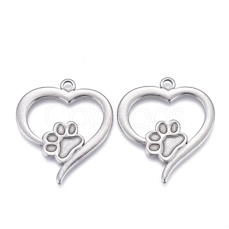 304 Stainless Steel Pendant Cabochon Settings For Enamel STAS-F249-46P-1