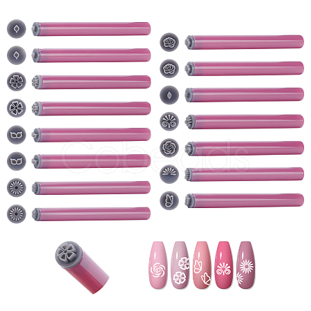 15Pcs 15 Styles PP Plastic Nail Art Seal Stamps Pen Sets MRMJ-WH0075-131A-1