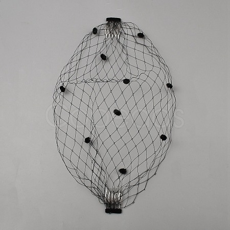 Nylon Fascinator Mesh Face Veil OHAR-WH0034-09B-01-1