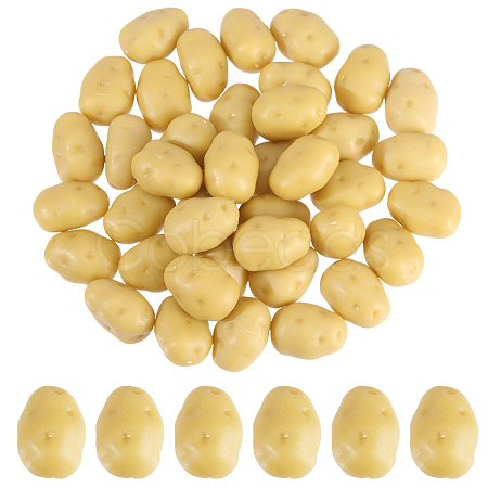 40Pcs Plastic 3D Potato Ornaments DJEW-CA0001-48-1