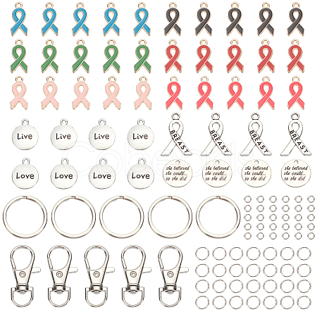 DIY Awareness Ribbon Theme Keychin Making Kit DIY-PH0020-71-1