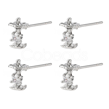 SHEGRACE Apple Brass Micro Pave Clear Cubic Zirconia Stud Earrings XGRQ4N144-715P-1