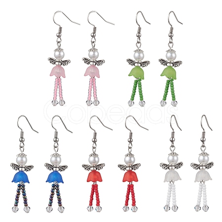 304 Stainless Steel Fairy Dangle Earrings EJEW-MZ00129-1