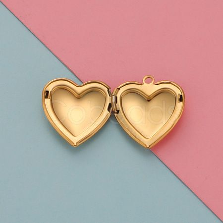 Stainless Steel Locket Pendants HEAR-PW0001-067G-1