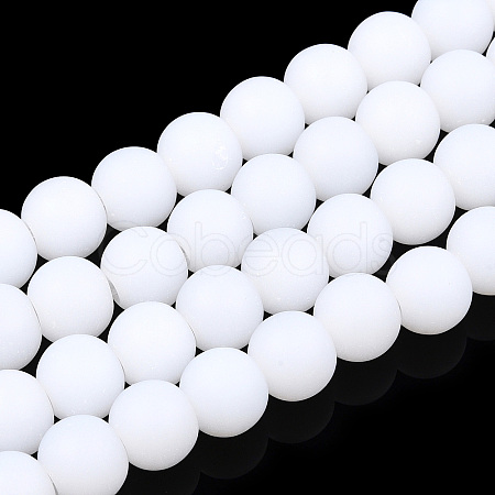 Imitation Jade Glass Beads Strands GLAA-T032-J8mm-MD01-1