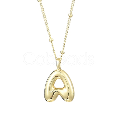 1Pc Initial Letter Brass Pendant Necklaces NJEW-YW0001-24A-1