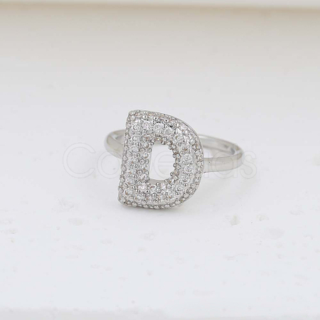 Brass Micro Pave Clear Cubic Zirconia Cuff Rings FS-WG17FF6-04-1