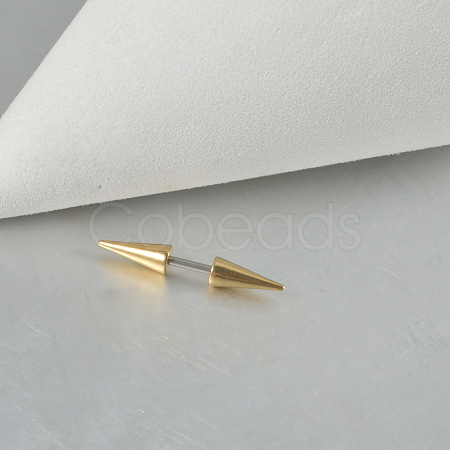 Cone 304 Stainless Steel Eyebrow Straight Barbell Rings with Spikes End WG9938B-06-1