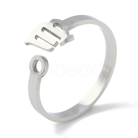 Non-Tarnish Constellations 304 Stainless Steel Open Cuff Ring for Women RJEW-L122-001P-09-1