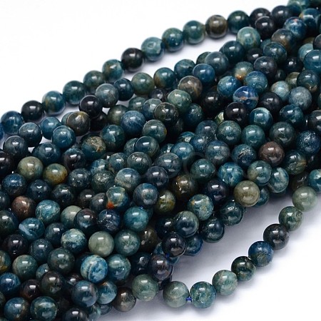 Round Natural Apatite Beads Strands G-F222-04-8mm-1