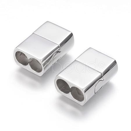 Tarnish Resistant 304 Stainless Steel Magnetic Clasps with Glue-in Ends STAS-G143-52P-1