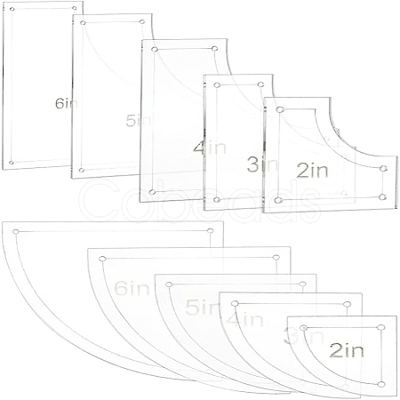 2~6 Inch Transparent Acrylic Quilting Templates DIY-WH0381-001-1