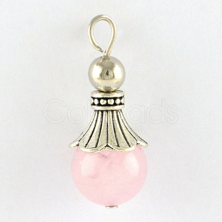 Natural Rose Quartz Pendants G-Q459-02Q-1