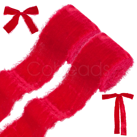 Velvet Frayed Fringe Ribbon OCOR-WH0082-485C-1