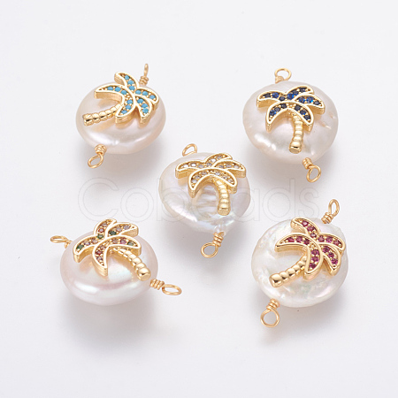 Natural Pearl Links connectors PEAR-F014-02G-1
