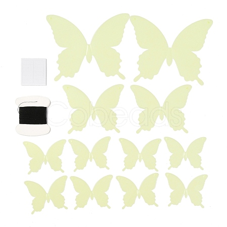 3D Plastic Luminous Wall Stickers DIY-F077-05G-1