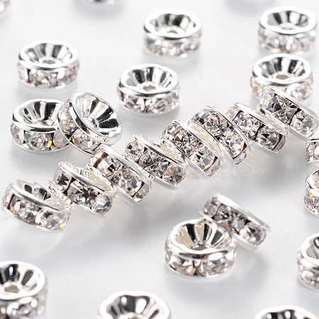 Brass Rhinestone Spacer Beads RB-A014-Z8mm-01S-NF-1