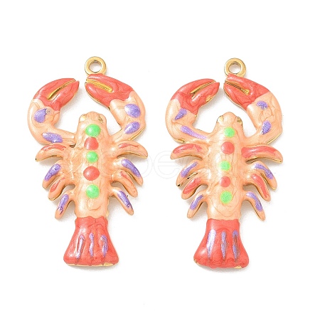 304 Stainless Steel Enamel Pendants STAS-Q119-16G-04-1